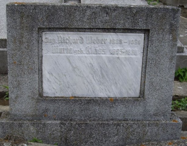 Weber Richard 1888-1969 Kloess Maria 1895-1980 Grabstein